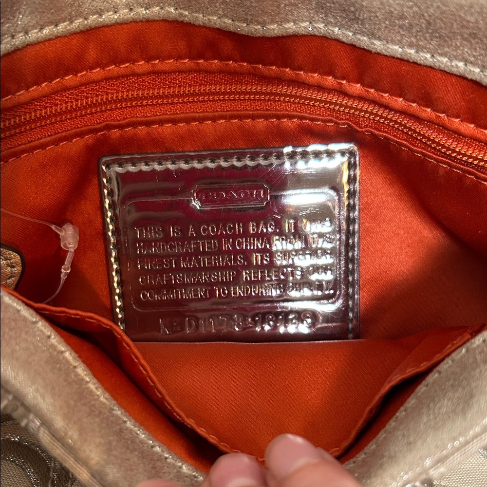 Coach Beige and silver sparkle  Signature Shoulder Bag - Picture 7 of 13